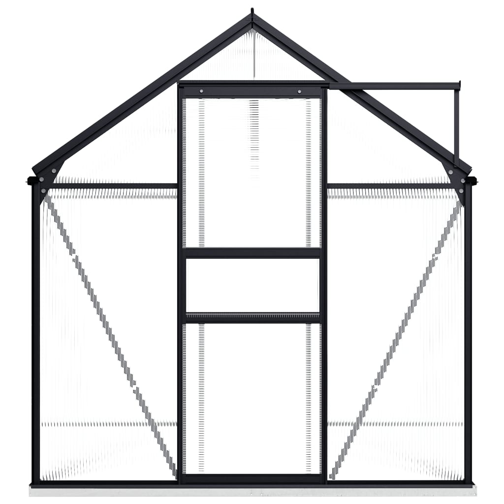 Gewächshaus mit Fundamentrahmen Anthrazit Aluminium 4,75 m³