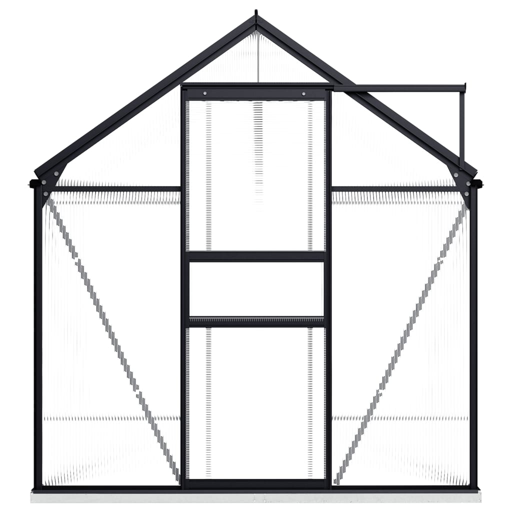 Gewächshaus mit Fundamentrahmen Anthrazit Aluminium 5,89 m³