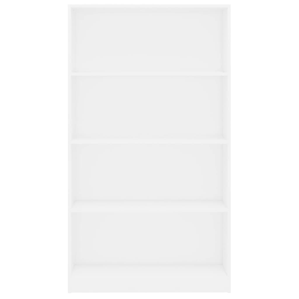 Bücherregal 4 Fächer Weiß 80x24x142 cm Holzwerkstoff