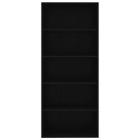 Thumbnail for Bücherregal 5 Fächer Schwarz 80x30x189 cm Holzwerkstoff