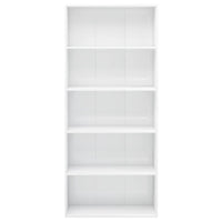 Thumbnail for Bücherregal 5 Fächer Hochglanz-Weiß 80x30x189 cm Holzwerkstoff