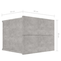 Thumbnail for Nachttisch Betongrau 40x30x30 cm Holzwerkstoff