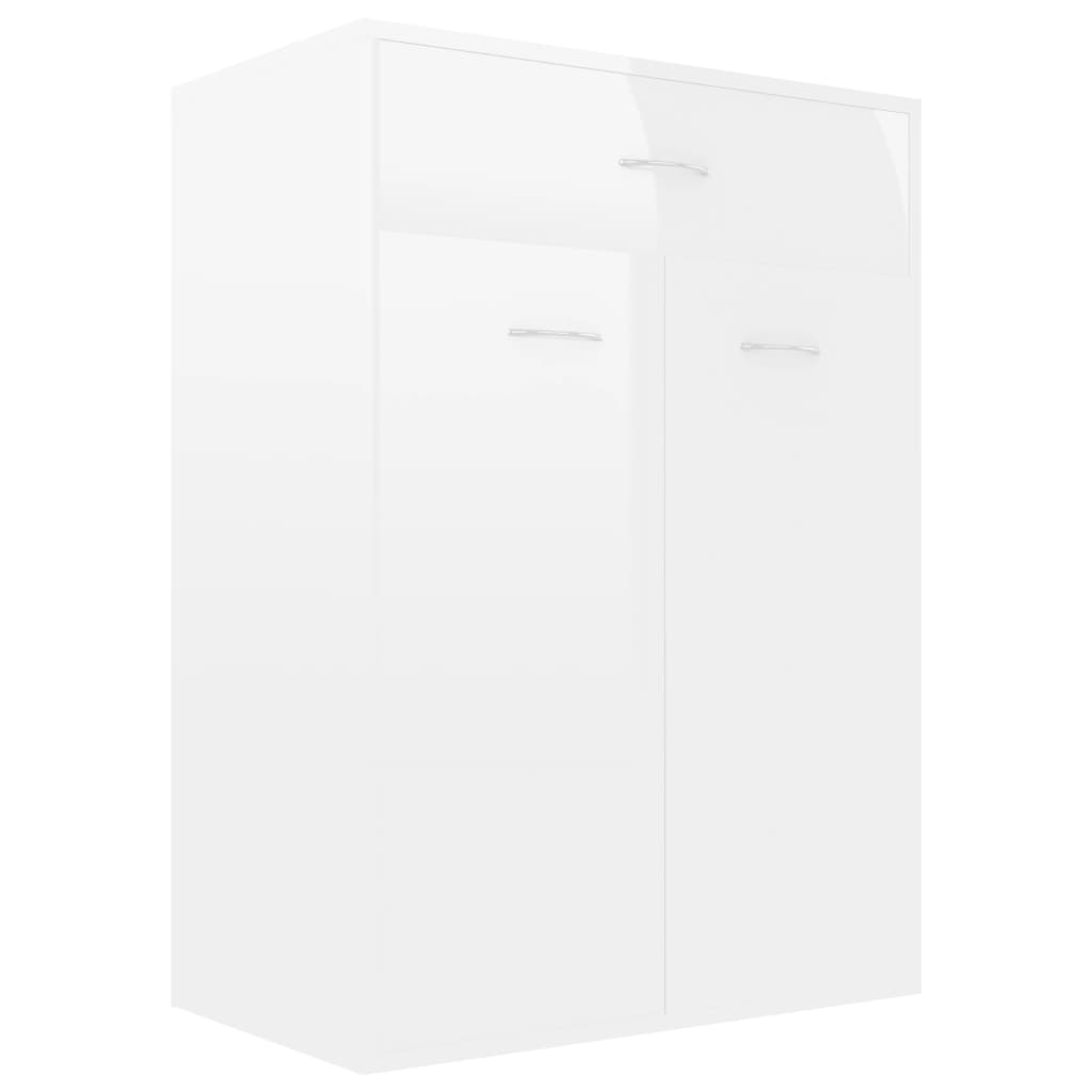 Schuhschrank Hochglanz-Weiß 60x35x84 cm Holzwerkstoff