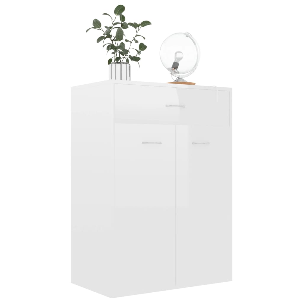 Schuhschrank Hochglanz-Weiß 60x35x84 cm Holzwerkstoff