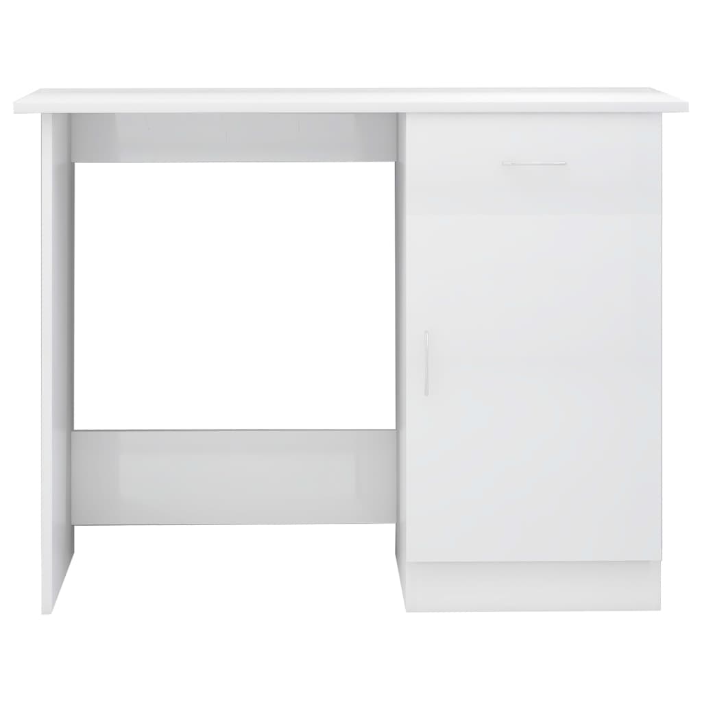 Schreibtisch Hochglanz-Weiß 100x50x76 cm Holzwerkstoff