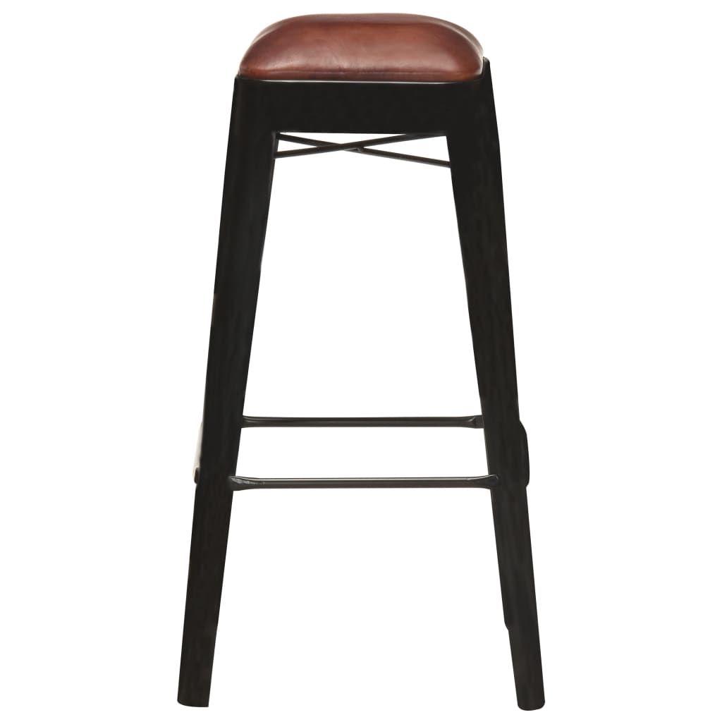 Barhocker 4 Stk. Schwarz Echtleder