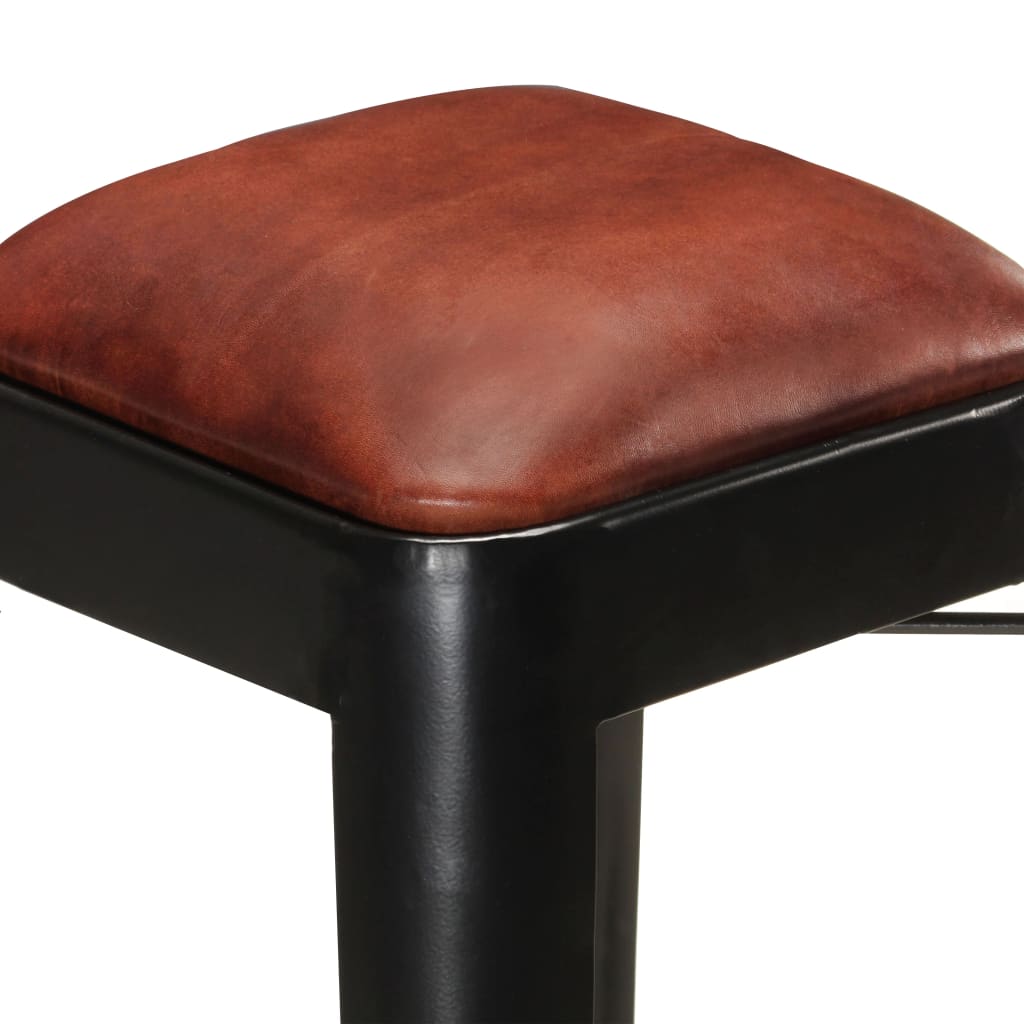 Barhocker 4 Stk. Schwarz Echtleder