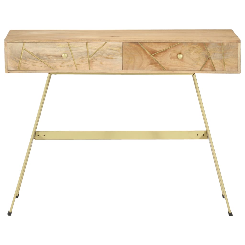 Schreibtisch mit Schubladen 100×55×75 cm Massivholz Mango