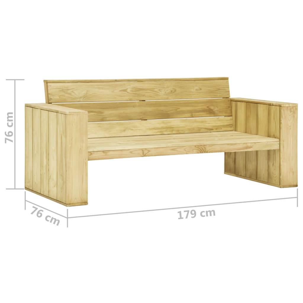 vidaXL Gartenbank 179 cm Imprägniertes Kiefernholz