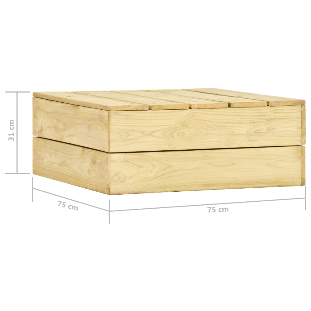 Gartentisch 75×75×31 cm Imprägniertes Kiefernholz