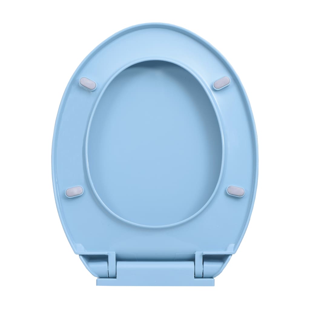 Toilettensitz mit Absenkautomatik Quick-Release Blau Oval