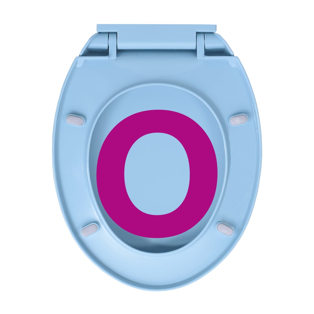 Toilettensitz mit Absenkautomatik Quick-Release Blau Oval