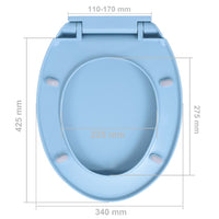 Thumbnail for Toilettensitz mit Absenkautomatik Quick-Release Blau Oval