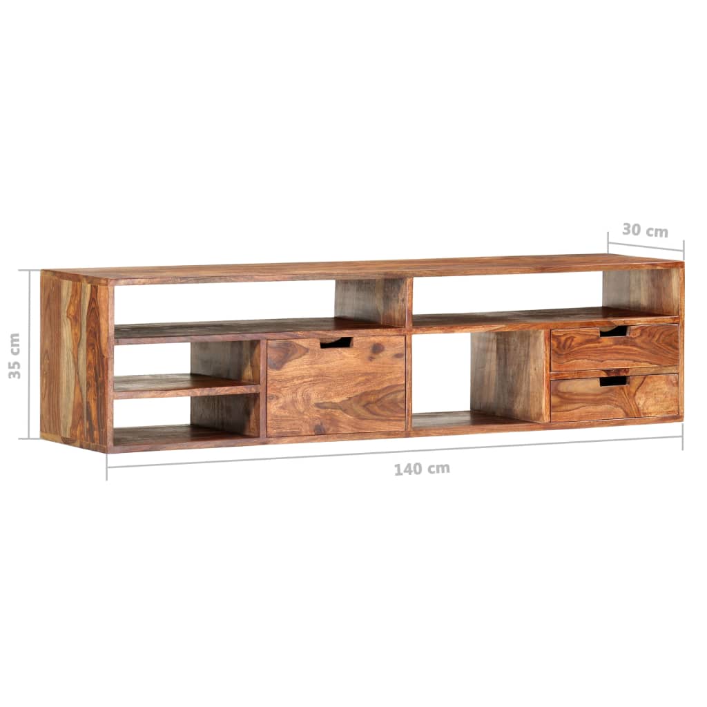 TV-Schrank 140x30x35 cm Massivholz Palisander
