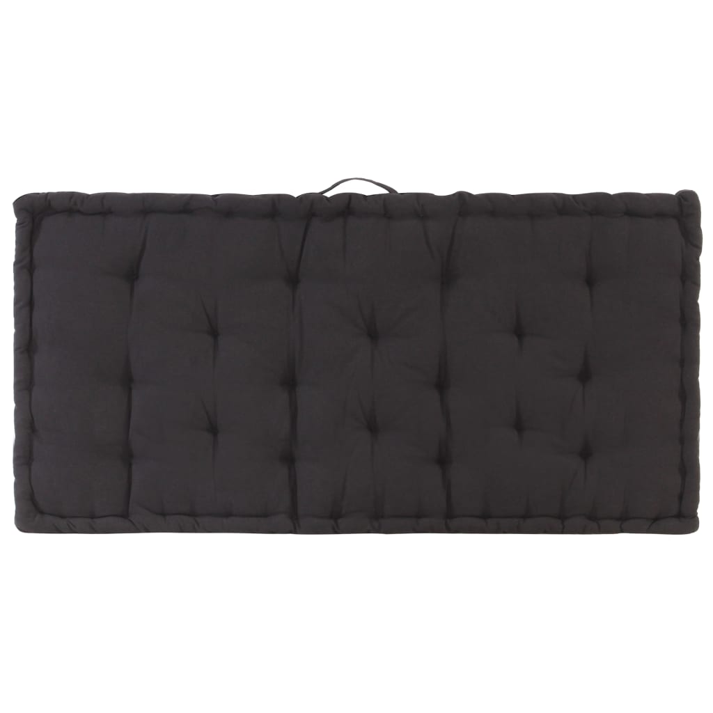 Palettenkissen Baumwolle 120×80×10 cm Schwarz