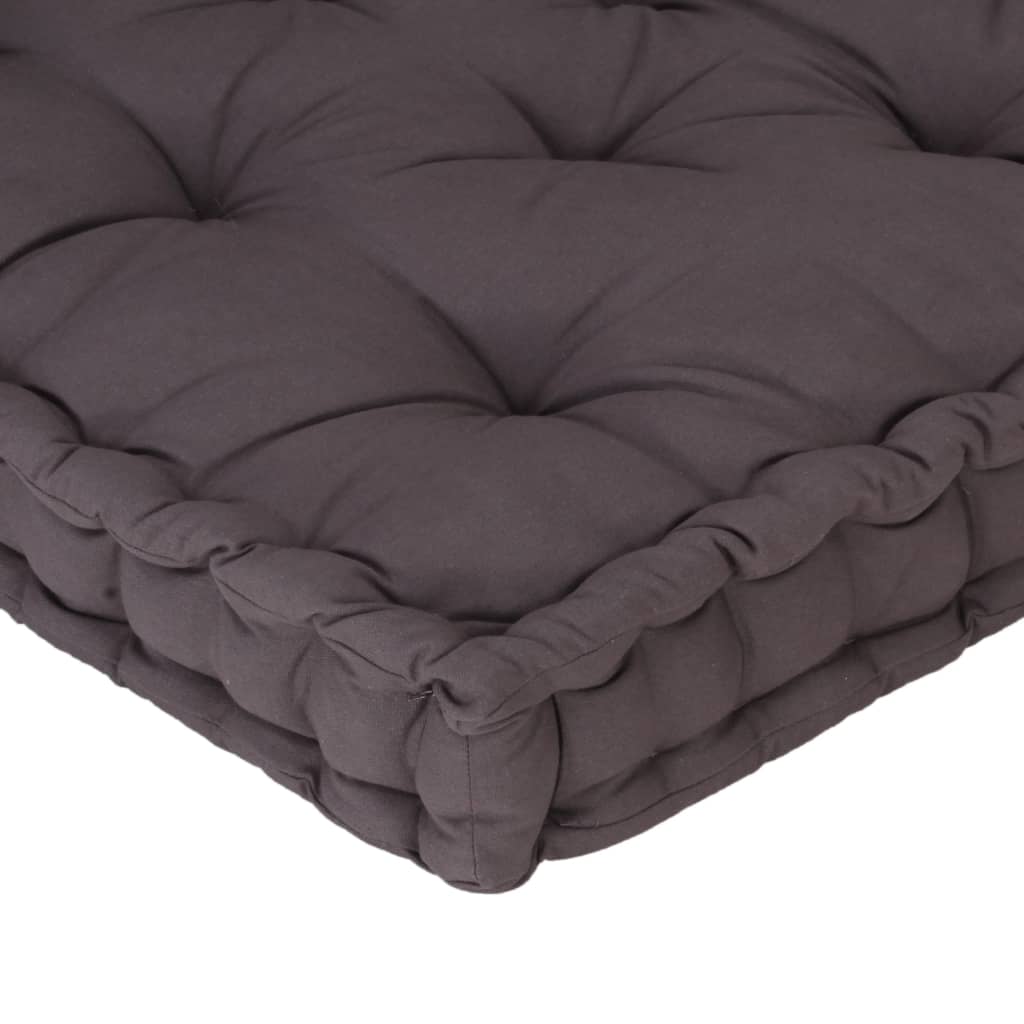 Palettenkissen Baumwolle 120×80×10 cm Anthrazit