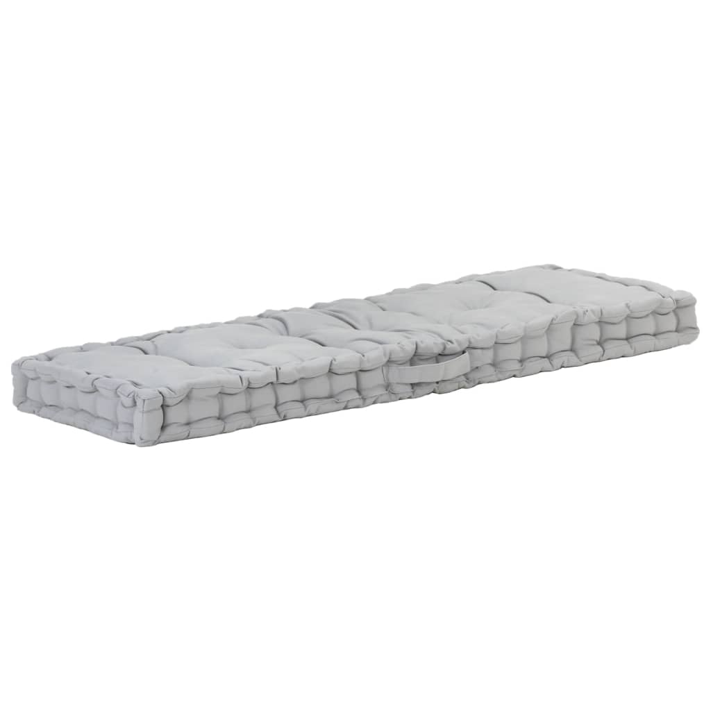 Palettenkissen Baumwolle 120×40×7 cm Grau