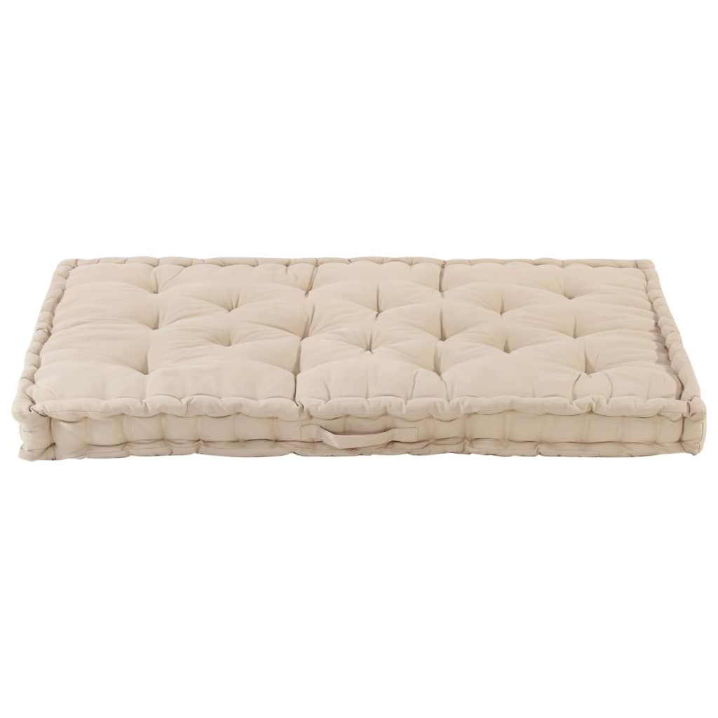 Palettenkissen Baumwolle 120×80×10 cm Beige