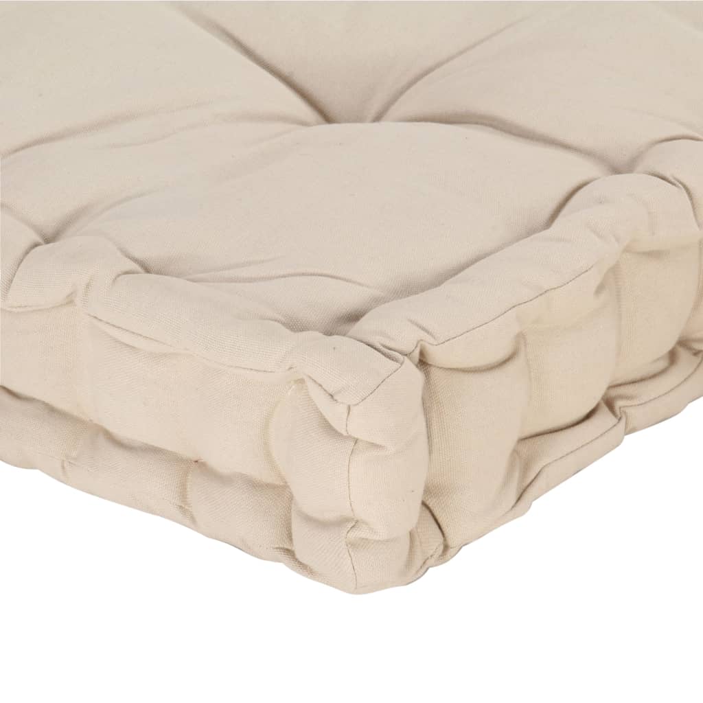 Palettenkissen Baumwolle 120×80×10 cm Beige