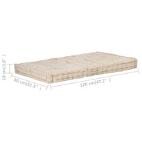 Thumbnail for Palettenkissen Baumwolle 120×80×10 cm Beige