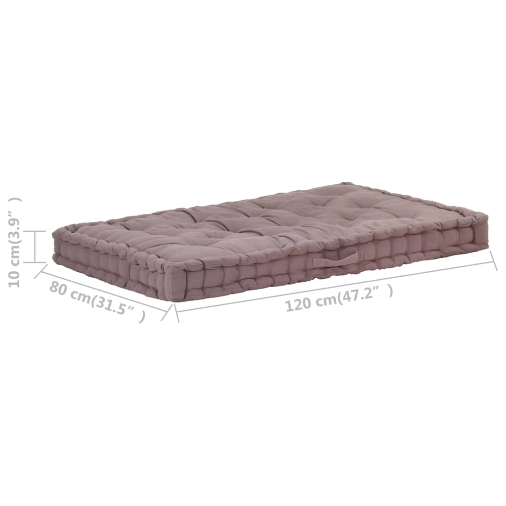 Palettenkissen Baumwolle 120×80×10 cm Taupe