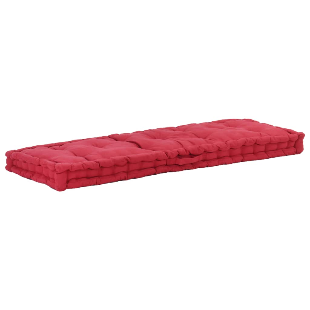 Palettenkissen Baumwolle 120×40×7 cm Burgunderrot