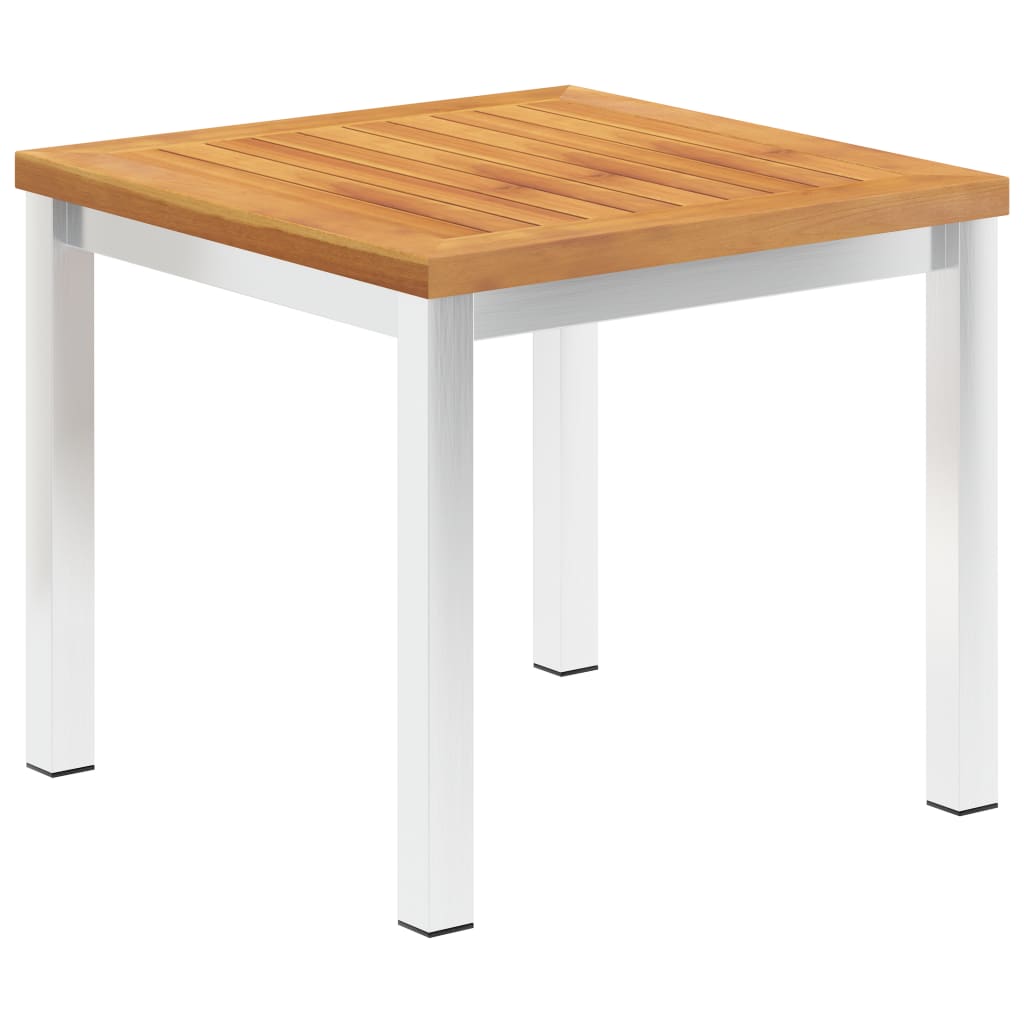 Garten-Beistelltisch 45x45x38 cm Massivholz Akazie Edelstahl