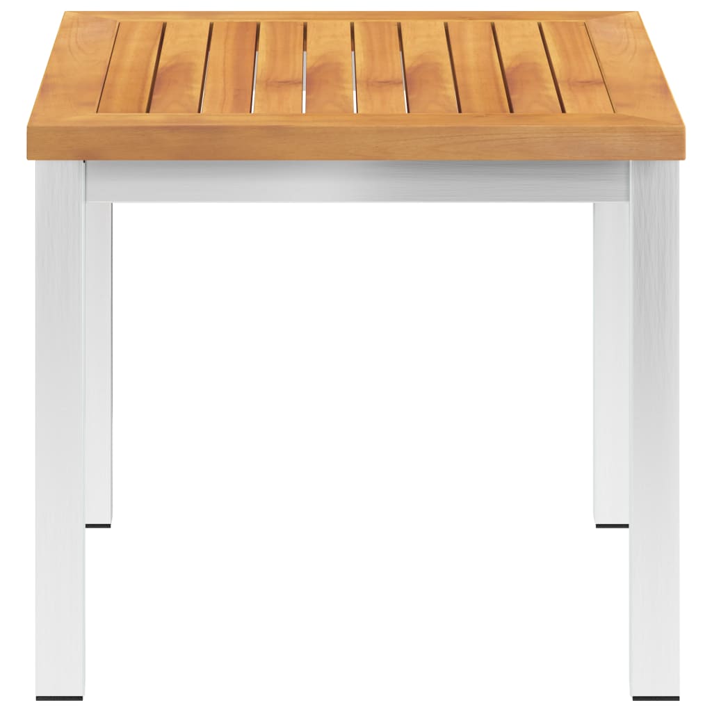 Garten-Beistelltisch 45x45x38 cm Massivholz Akazie Edelstahl