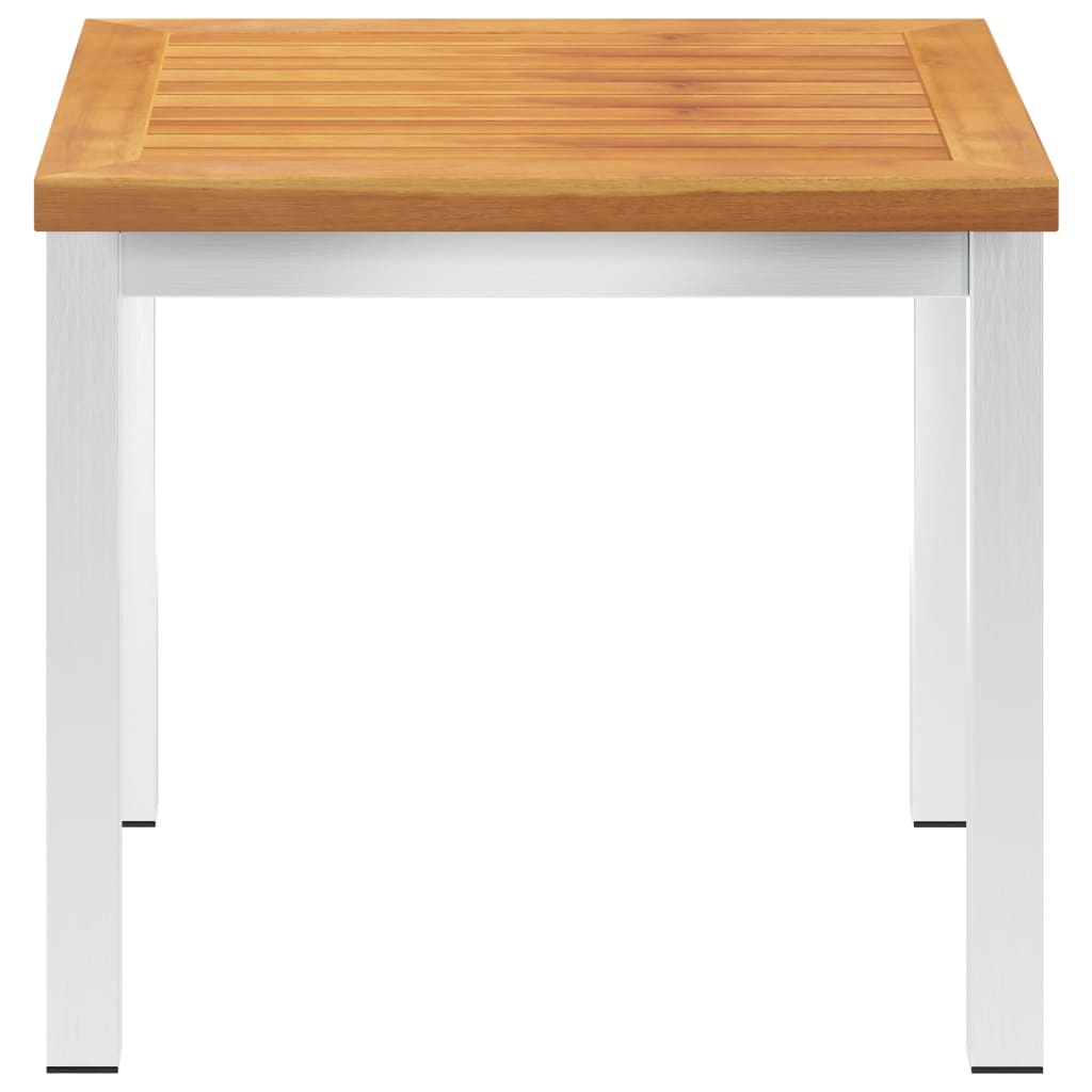 Garten-Beistelltisch 45x45x38 cm Massivholz Akazie Edelstahl