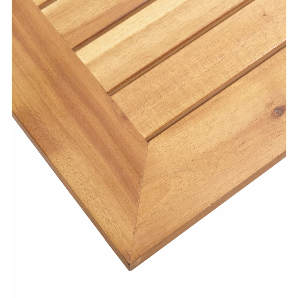 Garten-Beistelltisch 45x45x38 cm Massivholz Akazie Edelstahl