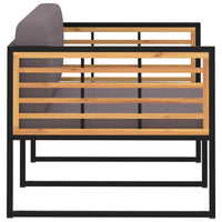 Thumbnail for Gartenbank mit Auflagen 136 cm Massivholz Akazie Dunkelgrau