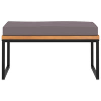 Thumbnail for Fußablage mit Auflage 66×66×36 cm Akazien Massivholz Dunkelgrau