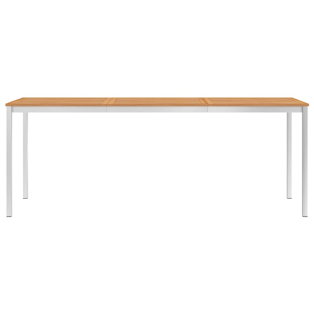 Garten-Esstisch 200 x 100 x 75 cm Massivholz Teak und Edelstahl