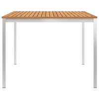 Thumbnail for Garten-Esstisch 200 x 100 x 75 cm Massivholz Teak und Edelstahl