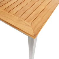 Thumbnail for Garten-Esstisch 200 x 100 x 75 cm Massivholz Teak und Edelstahl