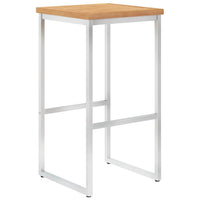 Thumbnail for Barhocker 2 Stk. Massivholz Teak und Edelstahl