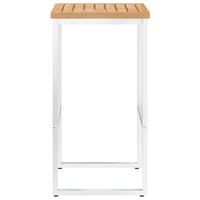 Thumbnail for Barhocker 2 Stk. Massivholz Teak und Edelstahl