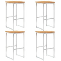 Thumbnail for Barhocker 4 Stk. Massivholz Teak und Edelstahl