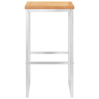 Thumbnail for Barhocker 4 Stk. Massivholz Teak und Edelstahl