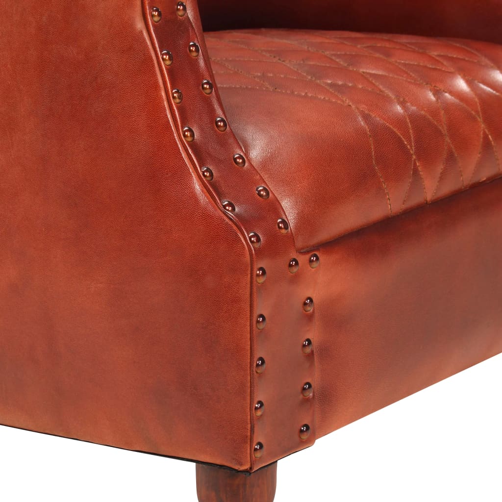 Sessel Braun 62 x 58 x 65 cm Echtleder