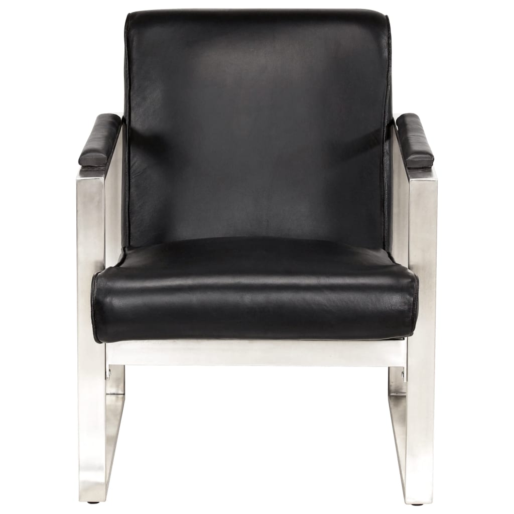 Sessel Schwarz 60 x 73 x 77 cm Echtleder