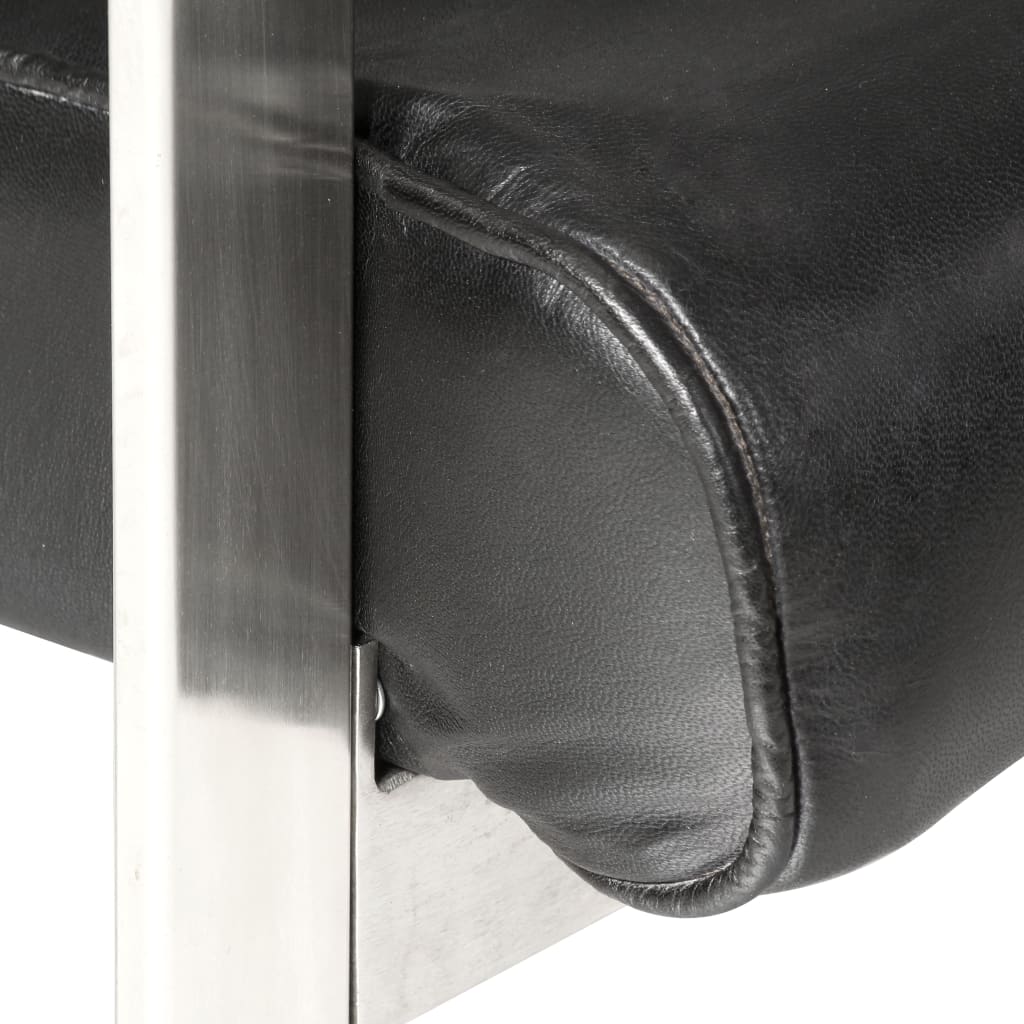 Sessel Schwarz 60 x 73 x 77 cm Echtleder