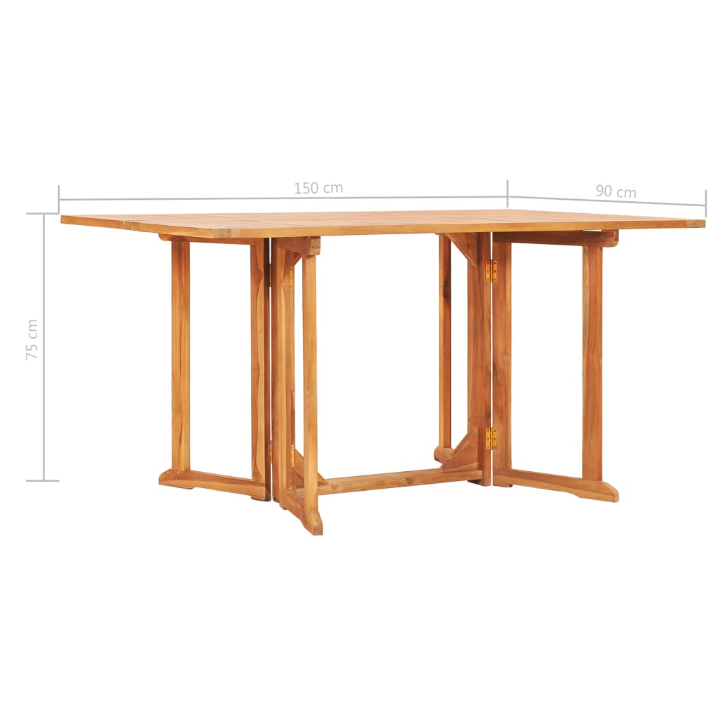 Schmetterling Gartentisch Klappbar 150x90x75cm Teak Massivholz