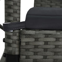 Thumbnail for Hollywoodschaukel 3-Sitzer mit Dach Poly Rattan Grau