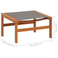 Thumbnail for Gartenstuhl mit Fußablage Grau Eukalyptus Massivholz Textilene