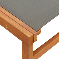 Thumbnail for Gartenstuhl mit Fußablage Grau Eukalyptus Massivholz Textilene