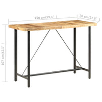 Thumbnail for Bartisch 150x70x107 cm Raues Mangoholz