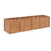 Thumbnail for Garten-Hochbeet 200 x 50 x 50 cm Massivholz Teak