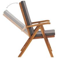 Thumbnail for Garten-Liegestühle 2 Stk. mit Auflagen Massivholz Teak Grau
