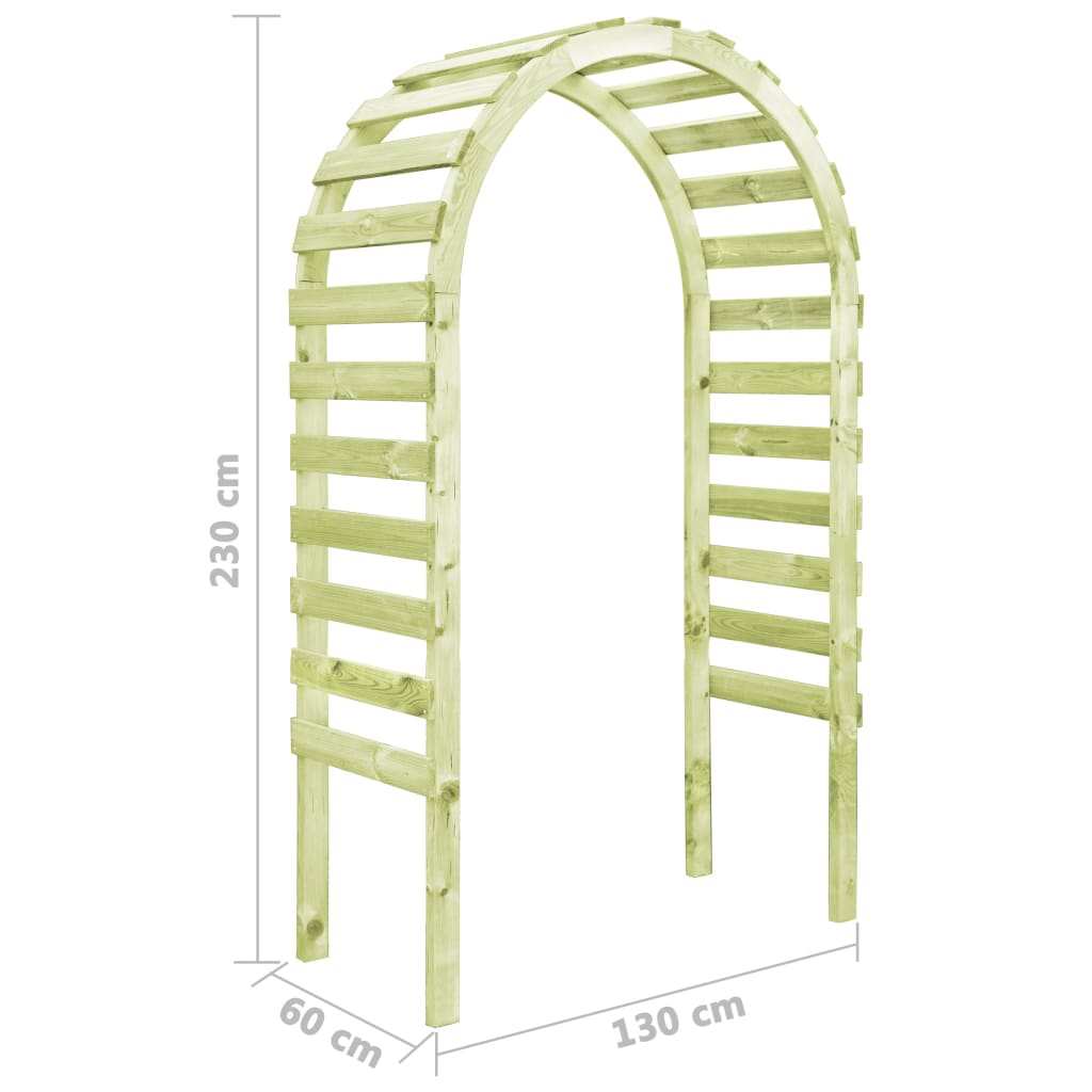 Gartenpergola 130×60×230 cm Kiefernholz Imprägniert